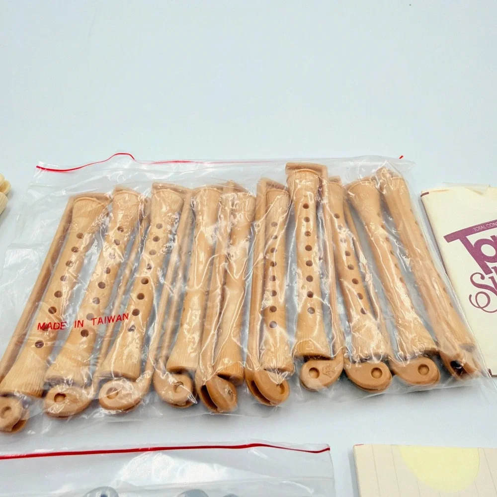 Vintage Toni Silkwave Hair Perm Rods End Papers Set Tan Gray Plastic MCM Beauty